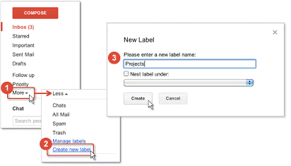 Gmail: How to create a Label and the meaning of Label