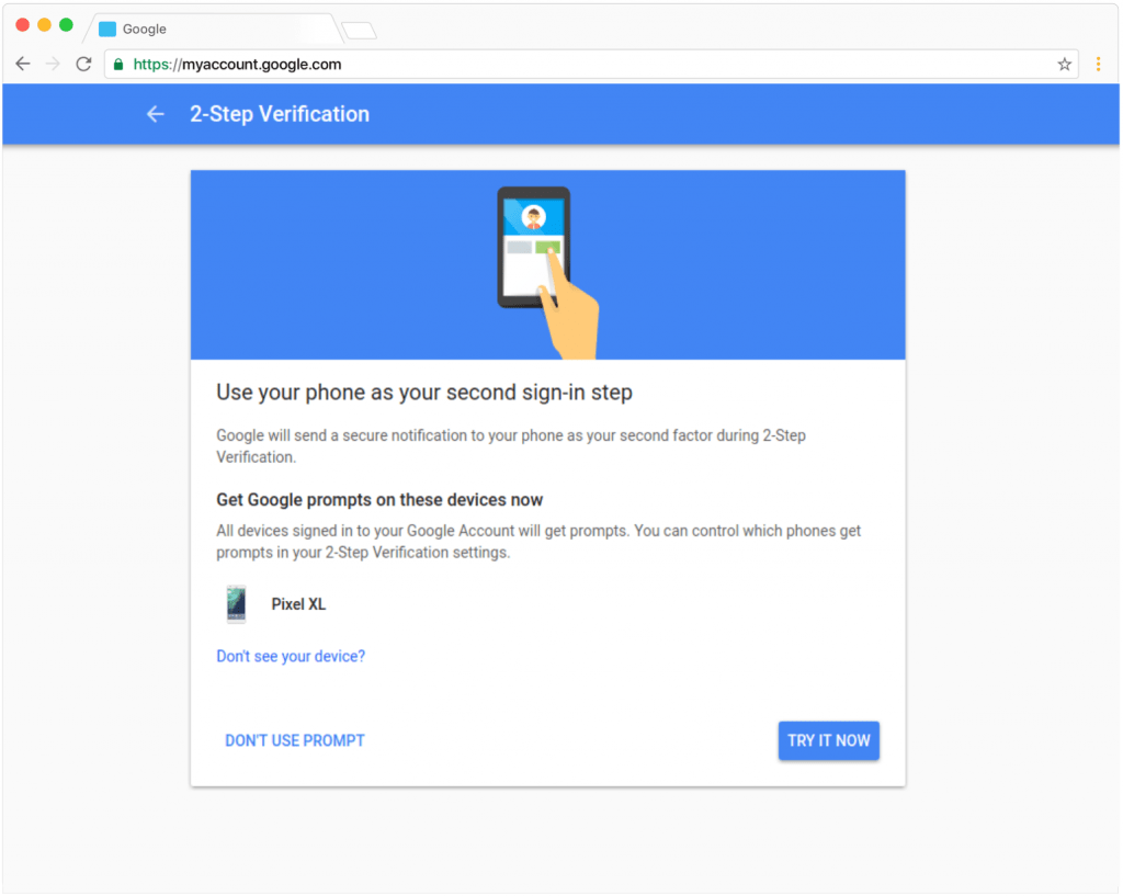 Make Google Prompt your first choice for 2-step verification