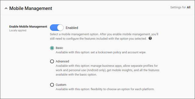 Manage Android devices without the Google Apps Device Policy application 1