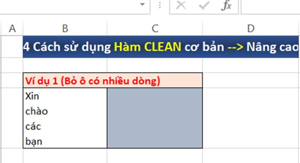 Xóa giá trị với hàm Trim và Clean