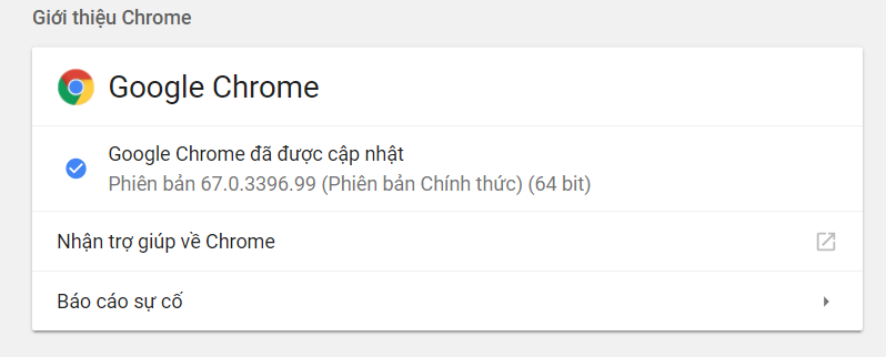 Cập nhật Google Chrome lên phiên bản mới nhất