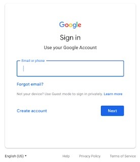 New login screen from Google