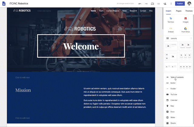 Google Sites: Hướng dẫn chèn phần mục lục vào website của bạn 2
