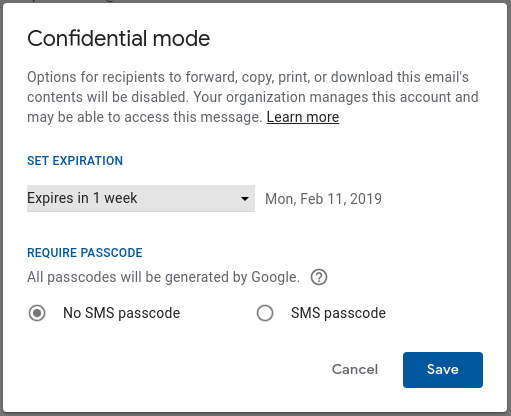 Keep data secure with Gmail confidential mode (beta)
