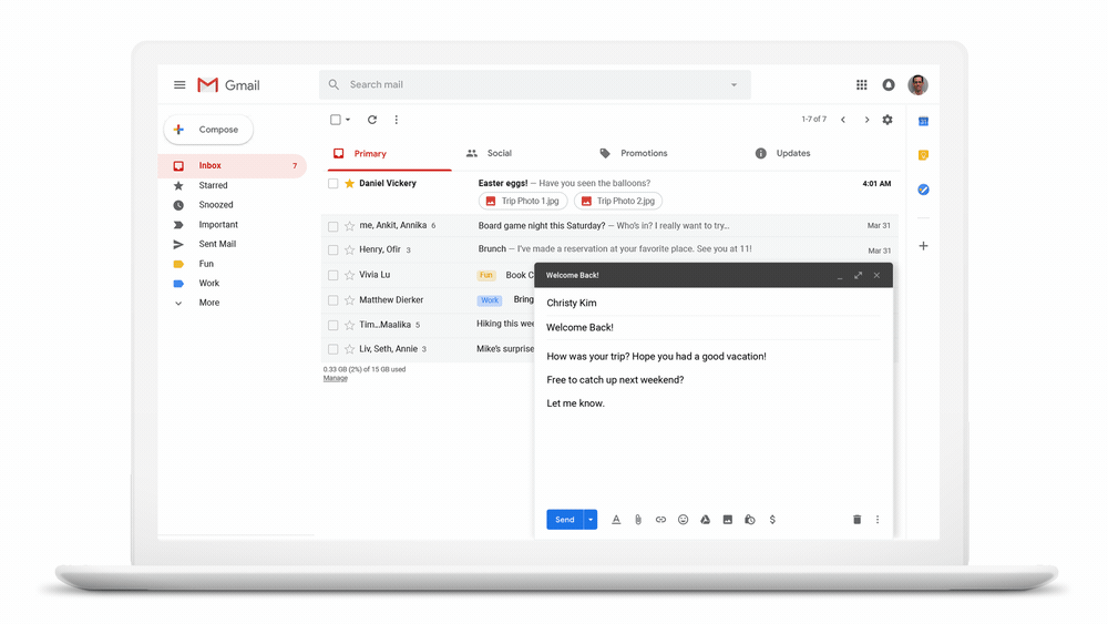 Instructions on how to use the Gmail send timer feature