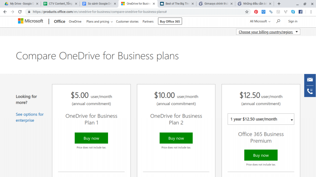 So sánh Google Drive - OneDrive - Dropbox 2