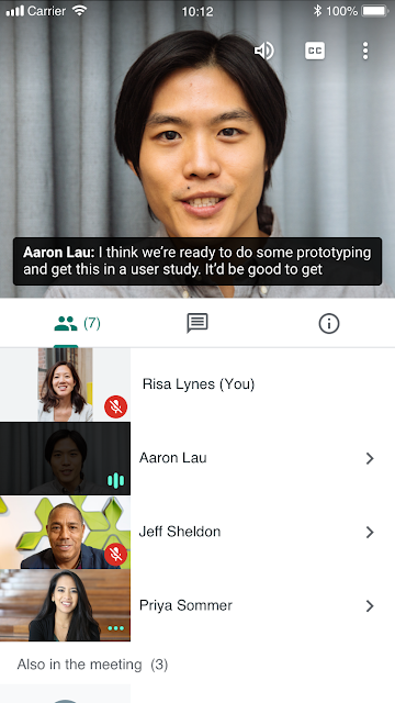Live captions in Hangouts Meet are now available on iOS 1