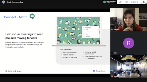 Phần giới thiệu của chị Natalie về Google Meet 