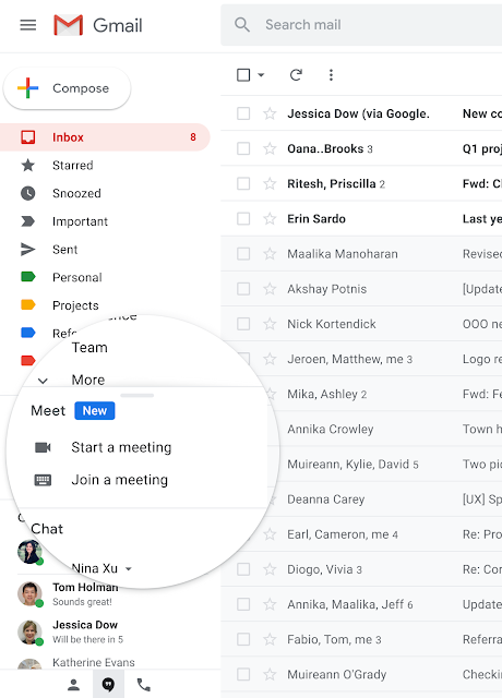 Google Meet trong Gmail