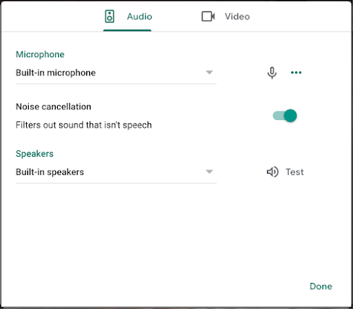 Google Meet adds noise filtering outside the meeting
