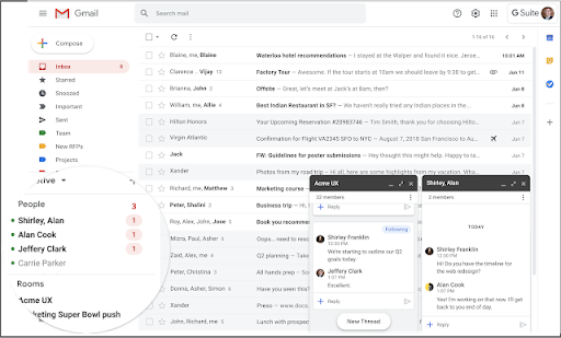 Google Chat thay cho Hangouts Chat cũ đã có sẵn trong Gmail 1