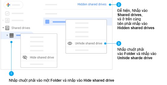 Hide or unhide Shared Drives