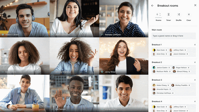 Google Meet allows creating breakout rooms to increase connection when learning remotely 1
