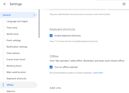 Cho phép sử dụng Google Calendar từ máy tính của bạn kể cả khi Offline 2