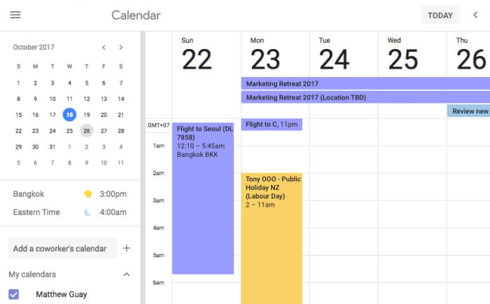 Theo dõi thời gian Google Calendar