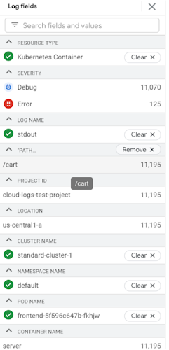 Aggregate log entries for a selected http_req_path (selected notifications/carts)