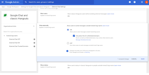 Google Chat: limit messages from unsafe strangers 1