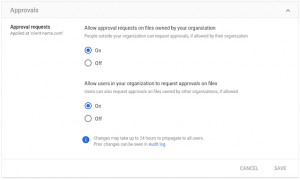 Google Docs: document approval request feature