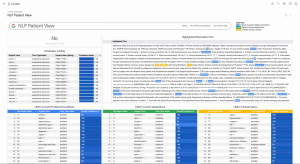 NLP Patient View Dashboard: details on specific patients