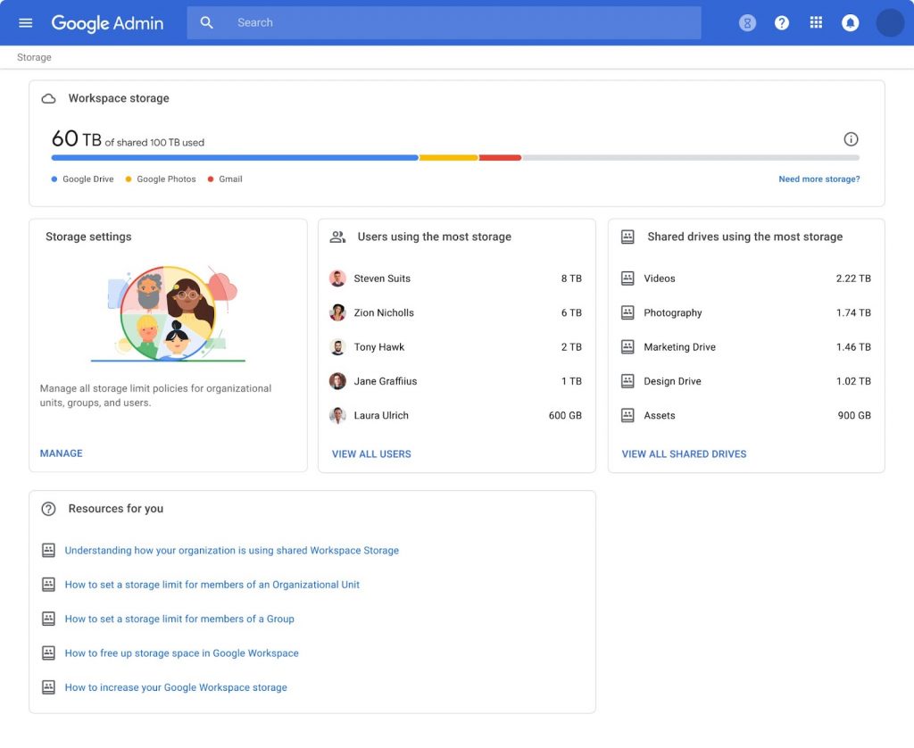 Google Workspace hỗ trợ quản lý lưu trữ tốt hơn qua các công cụ mới dành cho quản trị viên 1