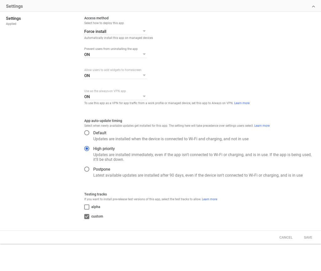 Quản trị viên Google Workspace có thể chỉ định cách cập nhật ứng dụng Android trong Admin Console 1