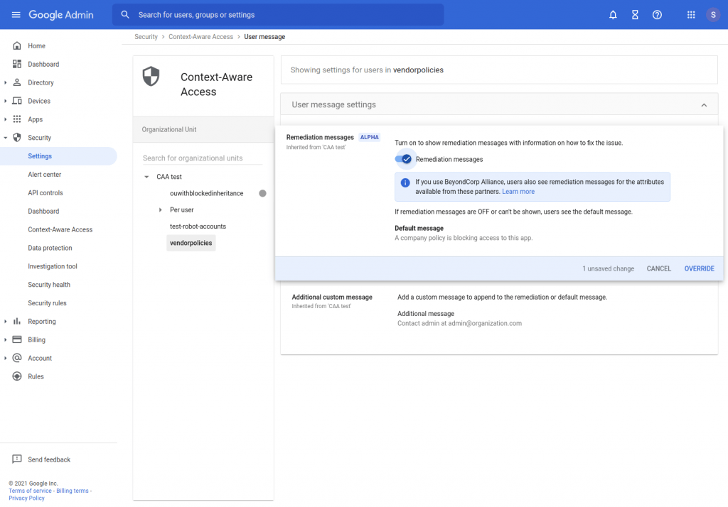 Google Workspace cho phép từ chối quyền truy cập với tính năng Context-Aware Access 1
