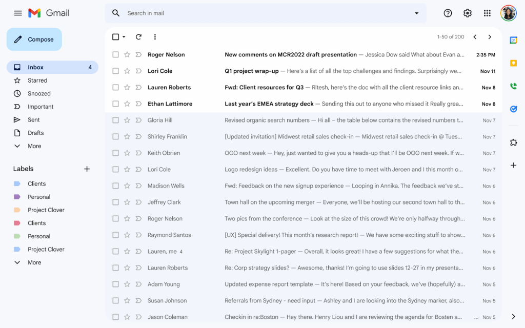 Giao diện Gmail mới dành cho người dùng chỉ dùng Gmail