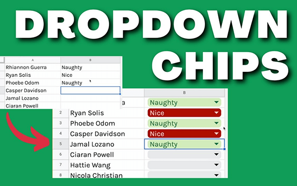 Google Sheet Cho Phép Tạo Các Chips Drop-down