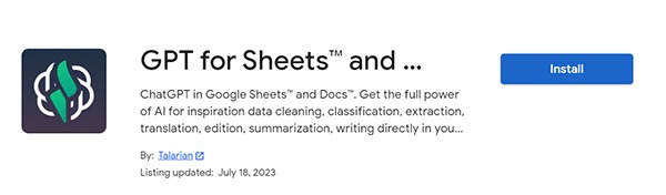 Tích hợp ChatGPT vào Google Docs, Google Sheets 4