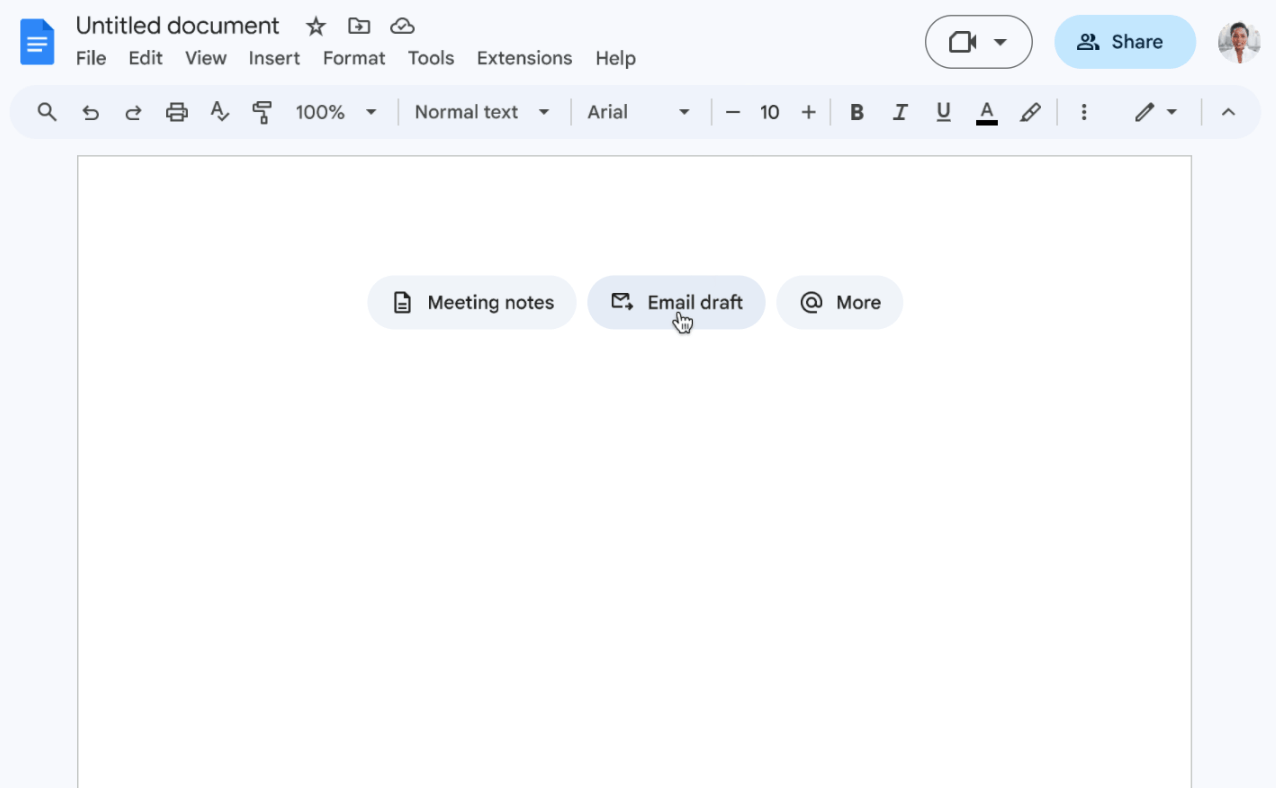 Build content quickly in Google Docs with instant access to building blocks and more 