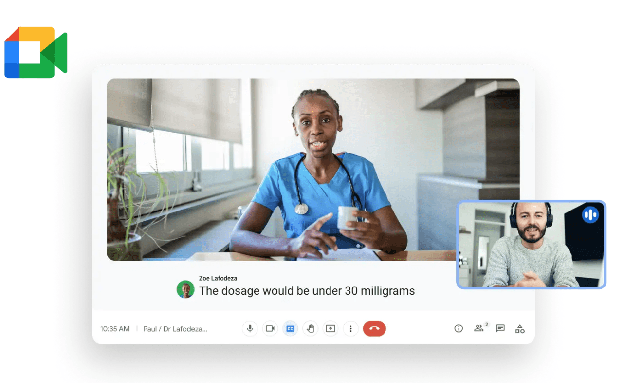 Doctors can communicate anywhere with patients and customers via Google Meet