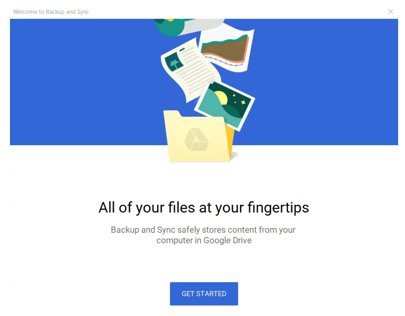 Backup and Sync is an application developed by Google that allows users to synchronize files and folders from their computer to Google Drive.