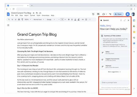 Gemini in the Docs toolbar