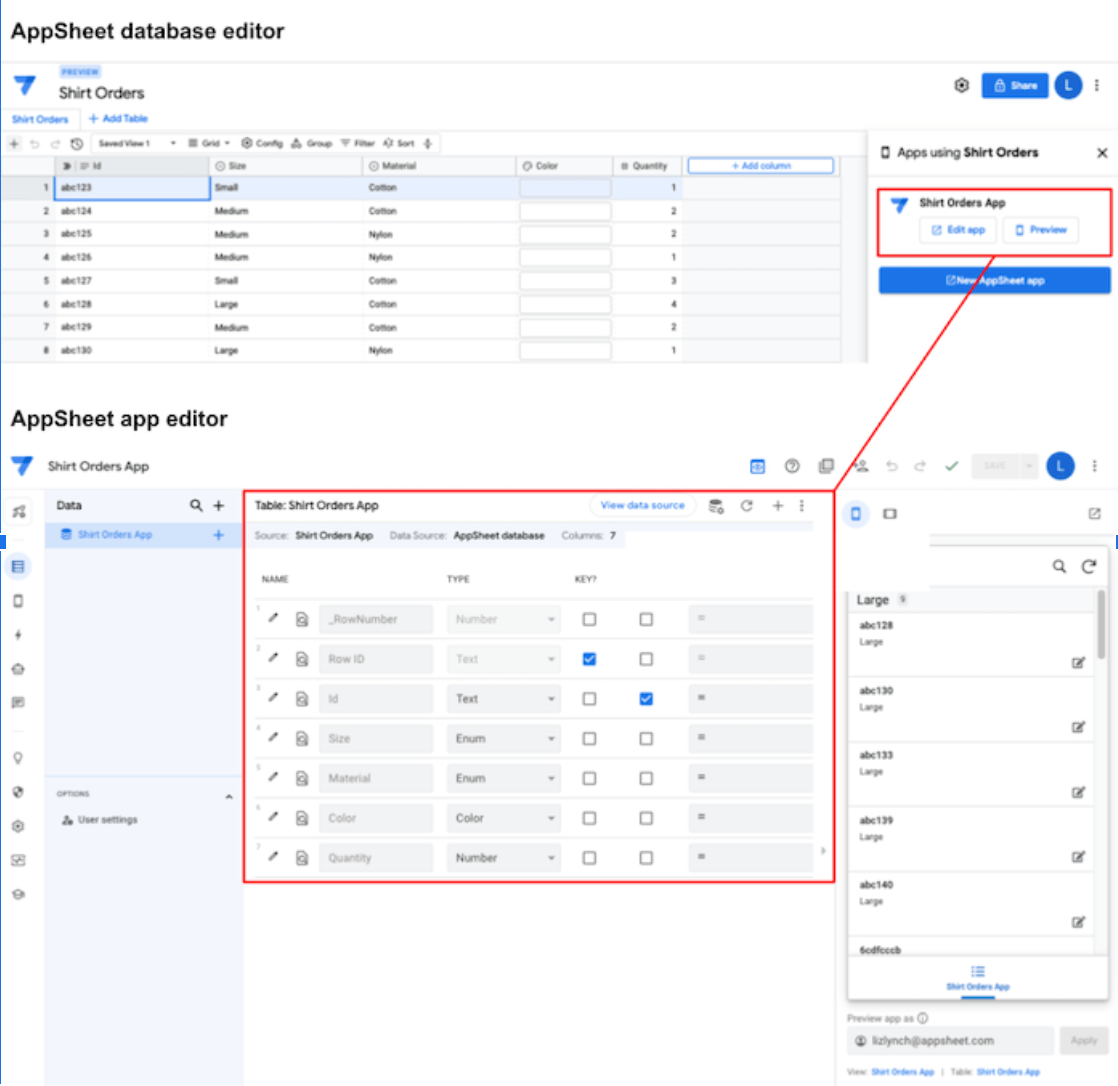 Google AppSheet có thể thu thập dữ liệu từ nhiều nguồn